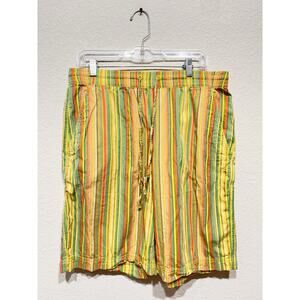 Free people striped shorts medium women’s drawstring Green Orange